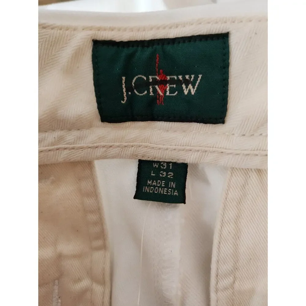 NWT J. Crew Men's Classic Chino Pant White 31/32